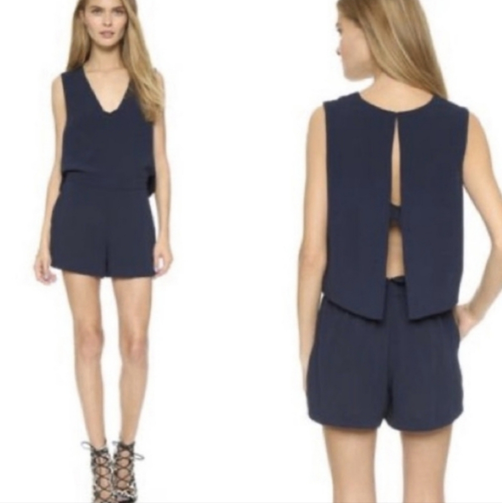Club Monaco Open Back Navy Romper